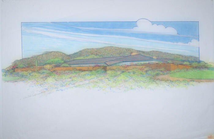 Drawing: Perspective View, Clubhouse for Ancala Residential Community