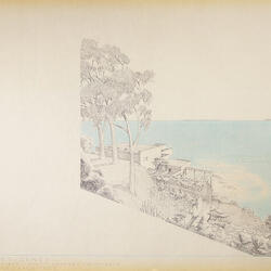 Perspective View Looking Toward Pacific Ocean, House Remodel for Barbara and Jon Heiser, project