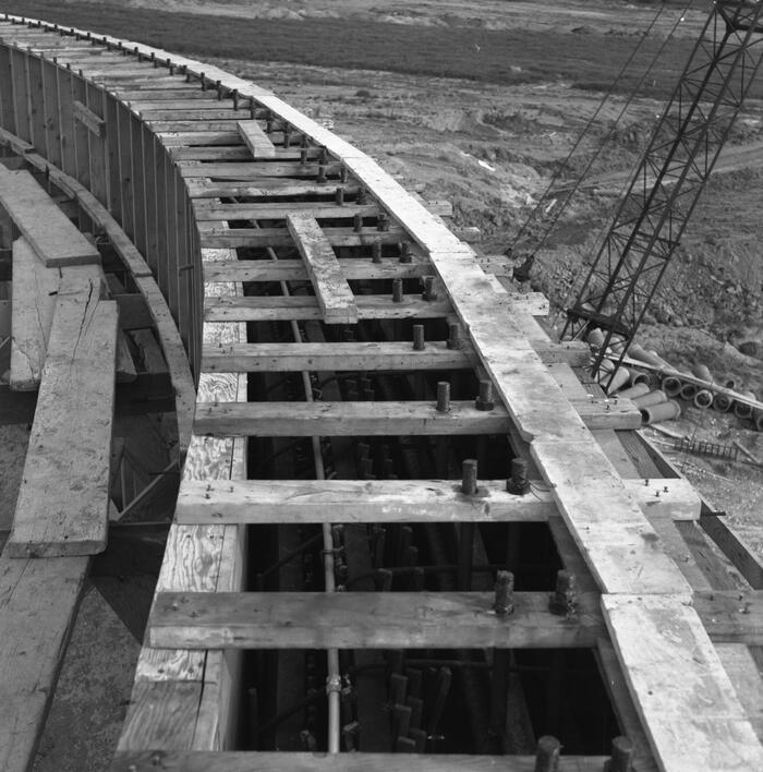 Construction View Showing Formwork for Sanctuary Wall, Annunciation Greek Orthodox Church