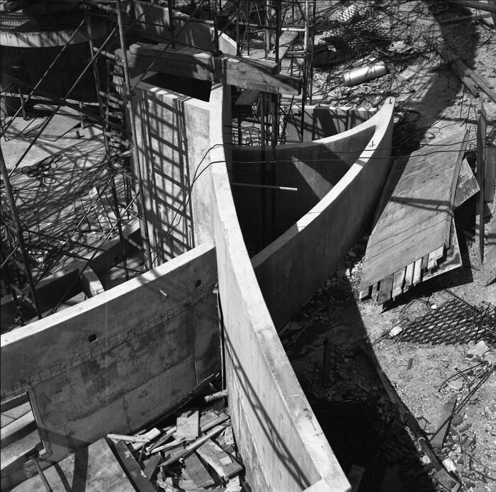 Construction View Showing Interior Concrete Work, Annunciation Greek Orthodox Church