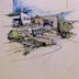 Perspective and Floor Plan, House Concepts for Taliesin Gates Residential Community (1985)