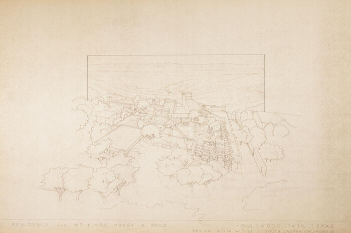 Aerial Perspective View, House for Jan and Henry Reed, project