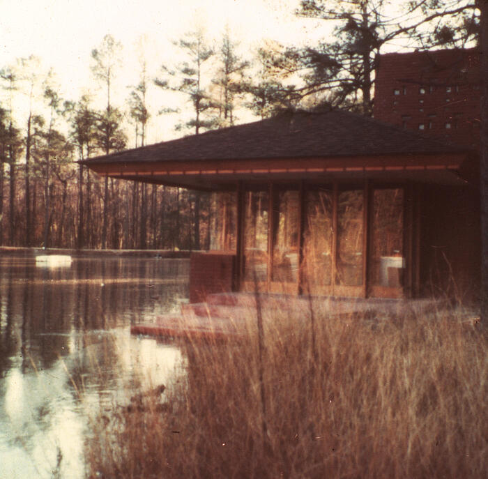 Exterior View (detail of north end), House and Estate Buildings for Diana Dodge ("Ponds and Pines") 