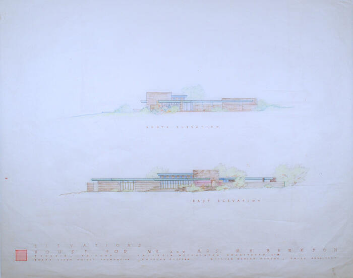 North and East Elevations, House for M. H. Berkson